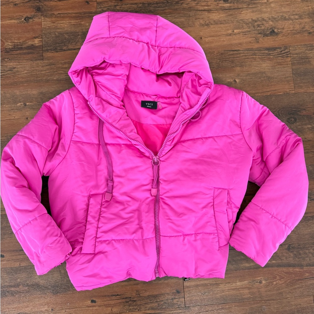 Vici Women's Pink Puffer Jacket